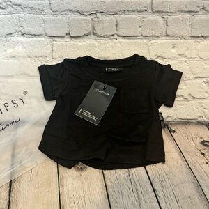Little Bipsy Black Shirt With Rolled Sleeves